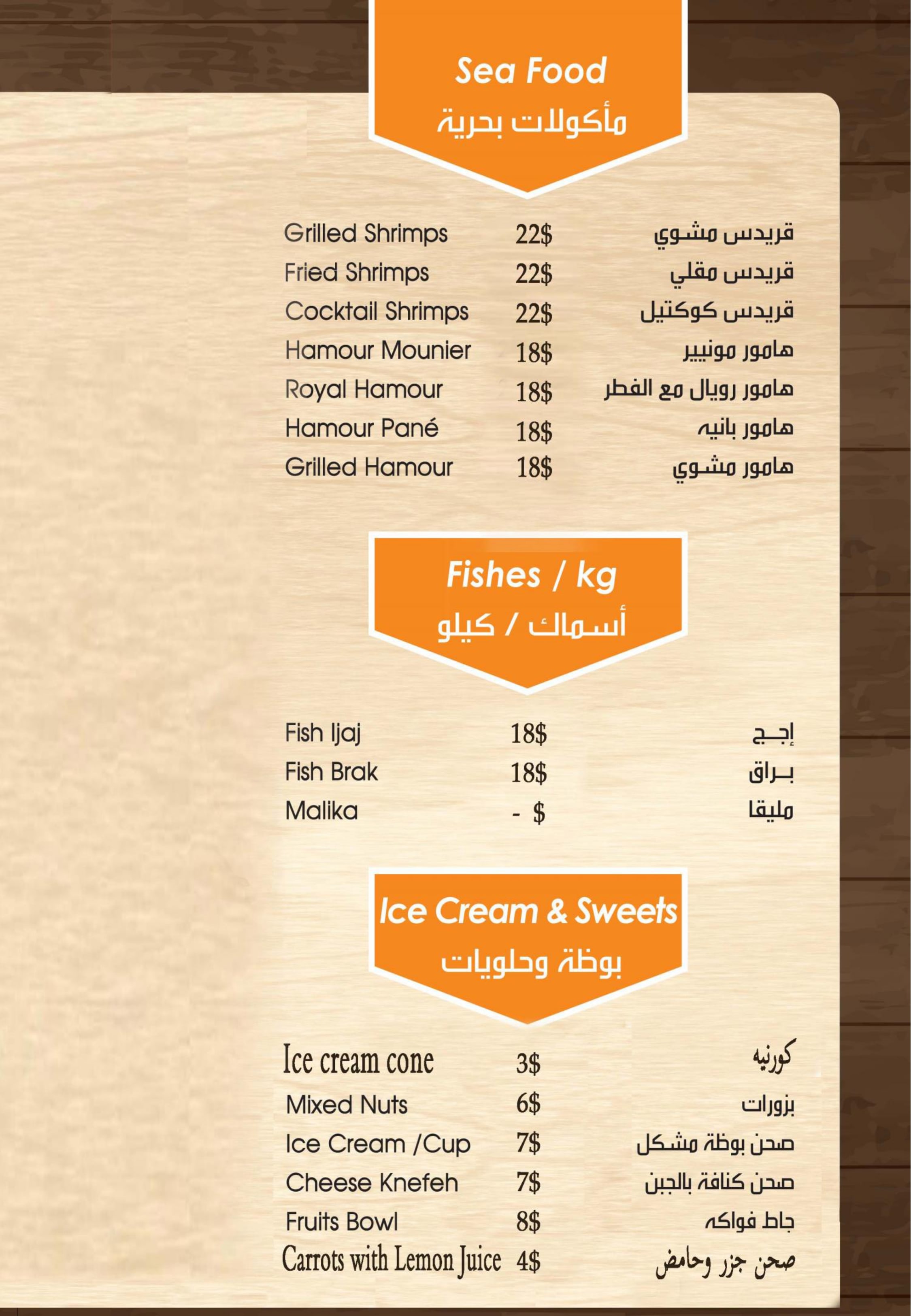 Menu page 3 – Desserts